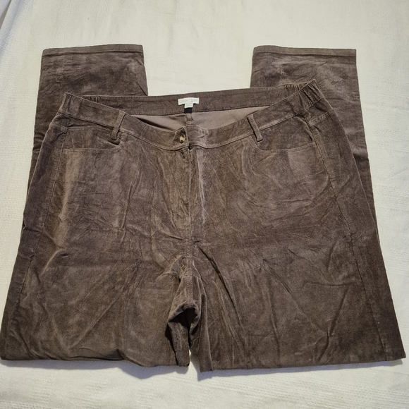 J. Jill women's size 20 stretch corduroy side elastic waist pants 5 pockets EUC - Picture 2 of 8